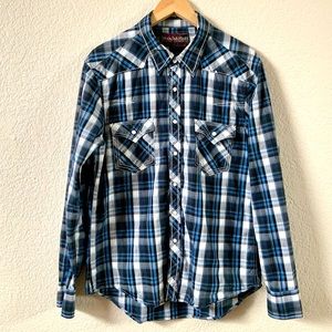 Rock & Roll Cowboy Long Sleeve Button Down, Sz L